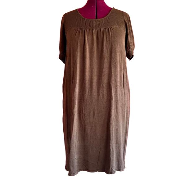 Womens Dress Size XXL Brown Sweater Earthy Everyday Modest Conservative Church - Picture 1 of 8